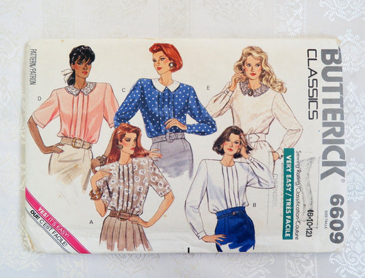 Butterick 6609, blouse pattern, sizes 8 - 12