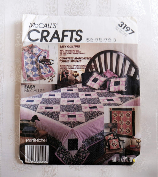 McCall's Crafts 3197 patchwork quilts pillows and wall hanging pattern