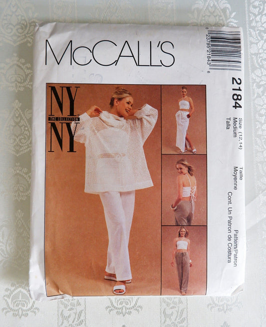 McCall's 2184, tops pants and skirt pattern, NY NY Collection, Sizes 12-14