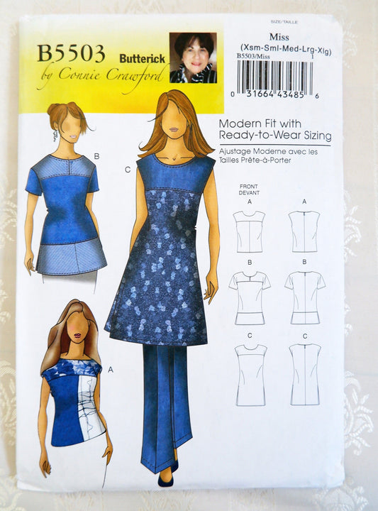 Butterick B5503, Connie Crawford blouse pattern, sizes XS -XL