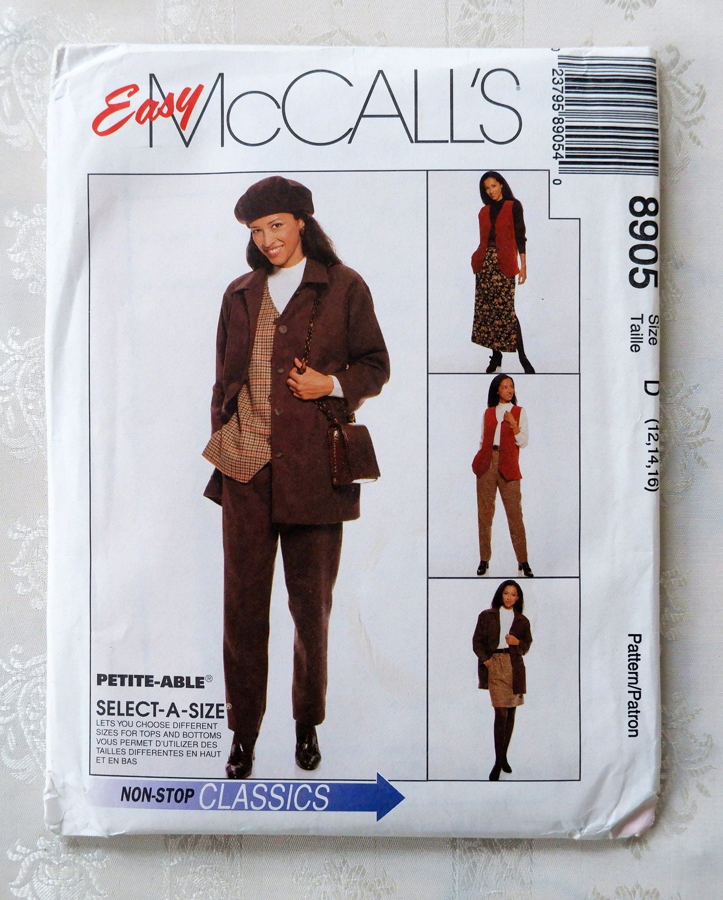 McCall's 8905, jacket vest pants and skirt pattern, Sizes 12 - 16