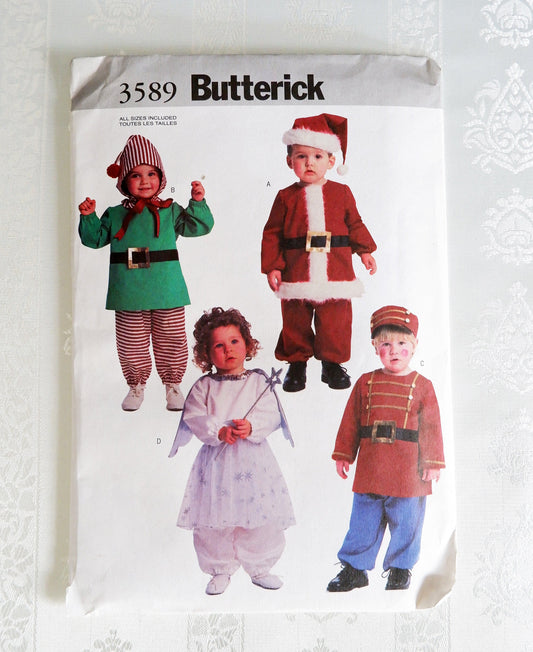 Butterick 3589. Toddler's Christmas costume pattern. Sizes 1 - 4