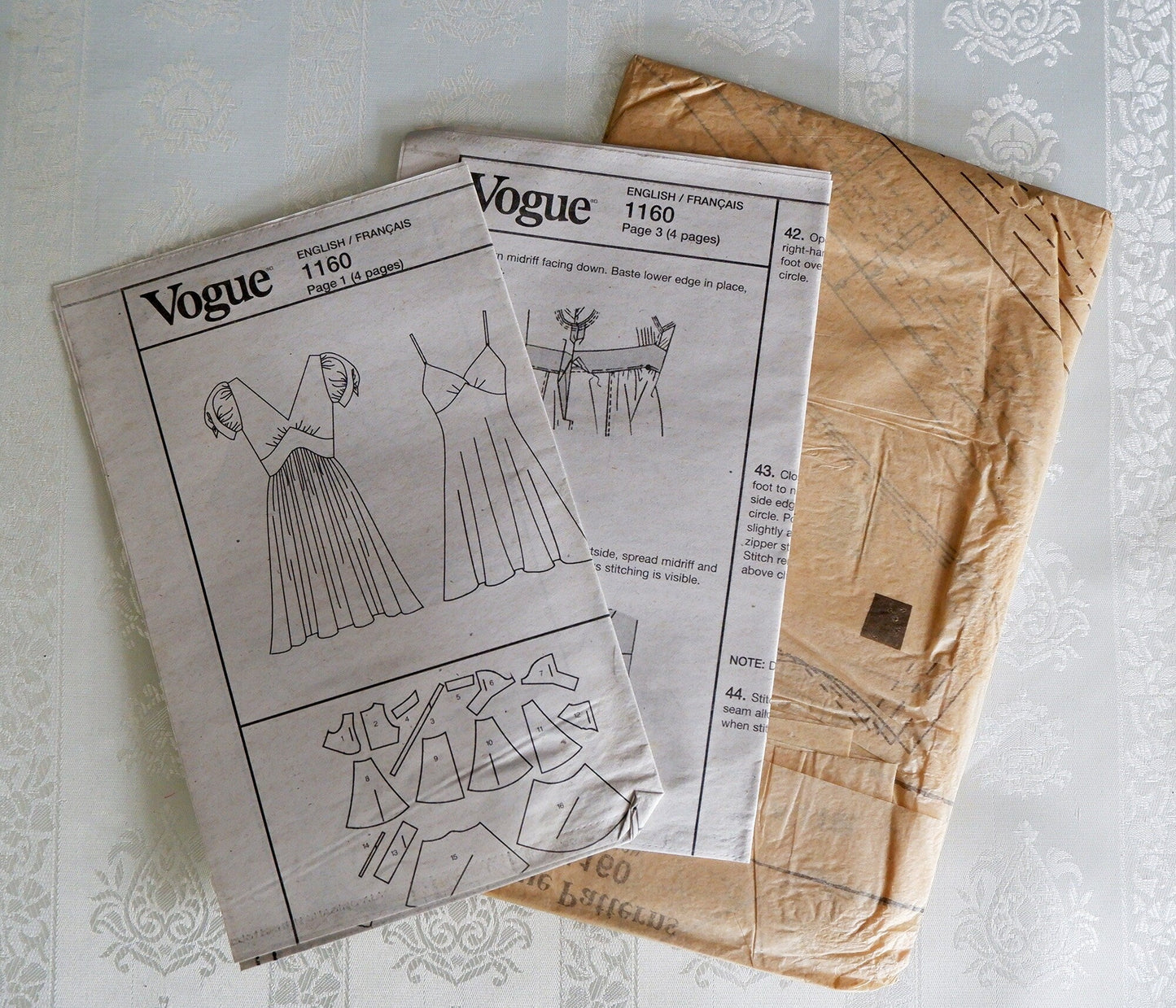 Vogue V1160 DKNY dress and slip pattern. Sizes 6 - 12.