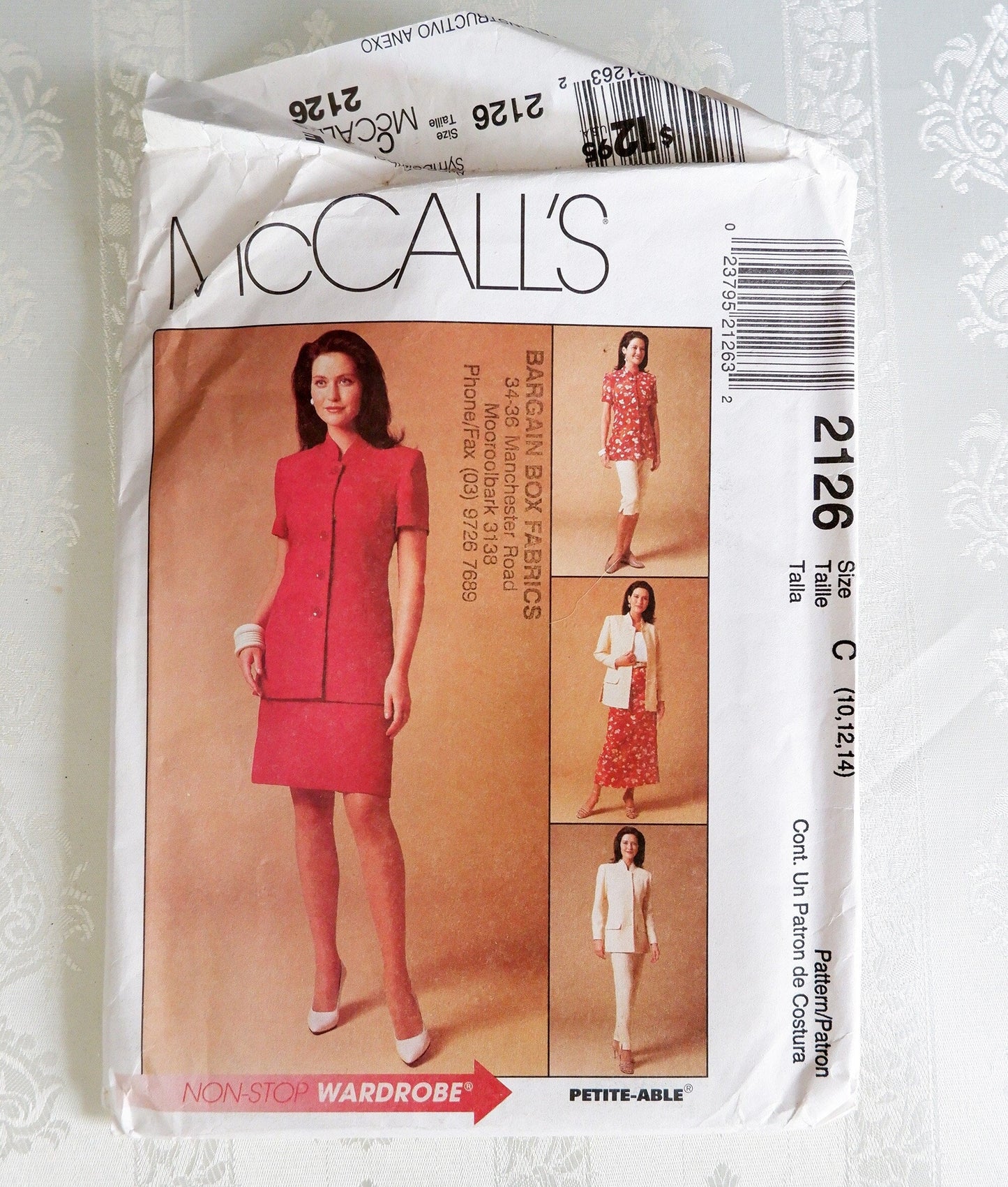 McCall's 2126, unlined jacket pants and skirt pattern, Sizes 10 - 14