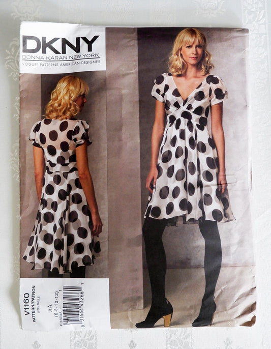 Vogue V1160 DKNY dress and slip pattern. Sizes 6 - 12.