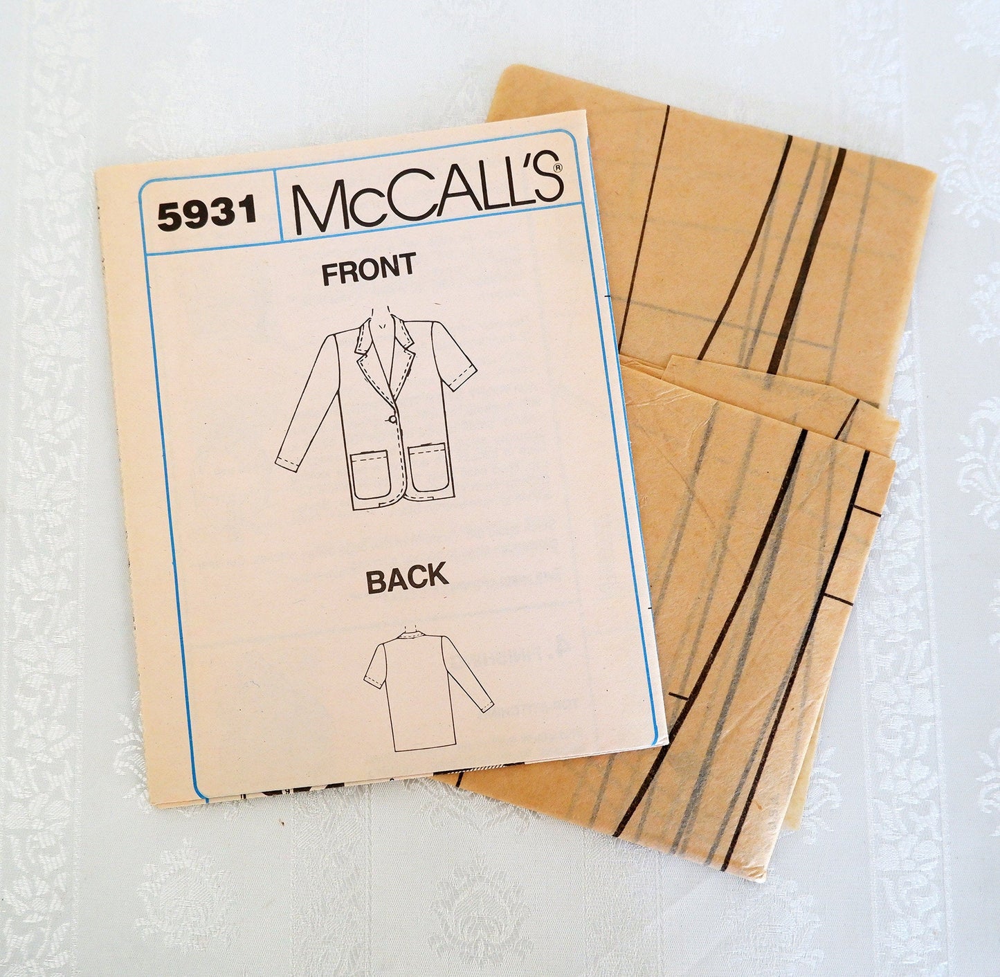 McCall's 5931, unlined jacket pattern, Sizes 16 - 20