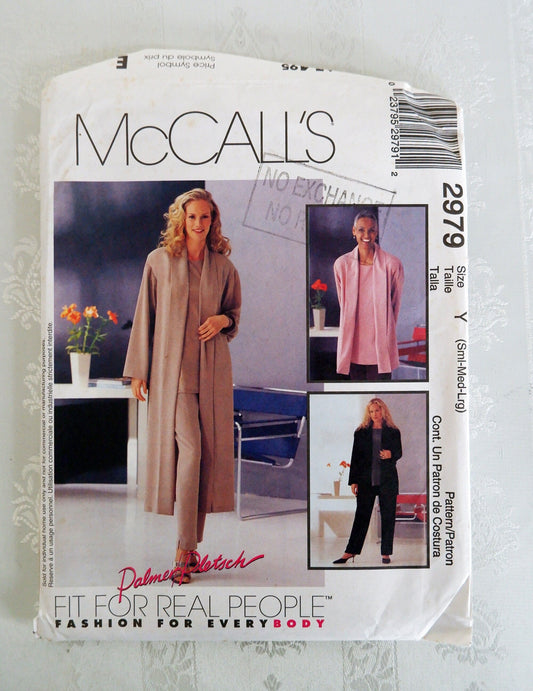 McCall's 2979, duster jacket top and pants pattern, sizes 8 - 18/S - L