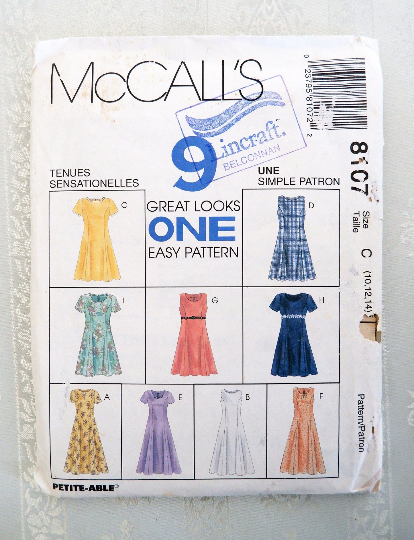 McCall's 8107, dress pattern, sizes 10 - 14
