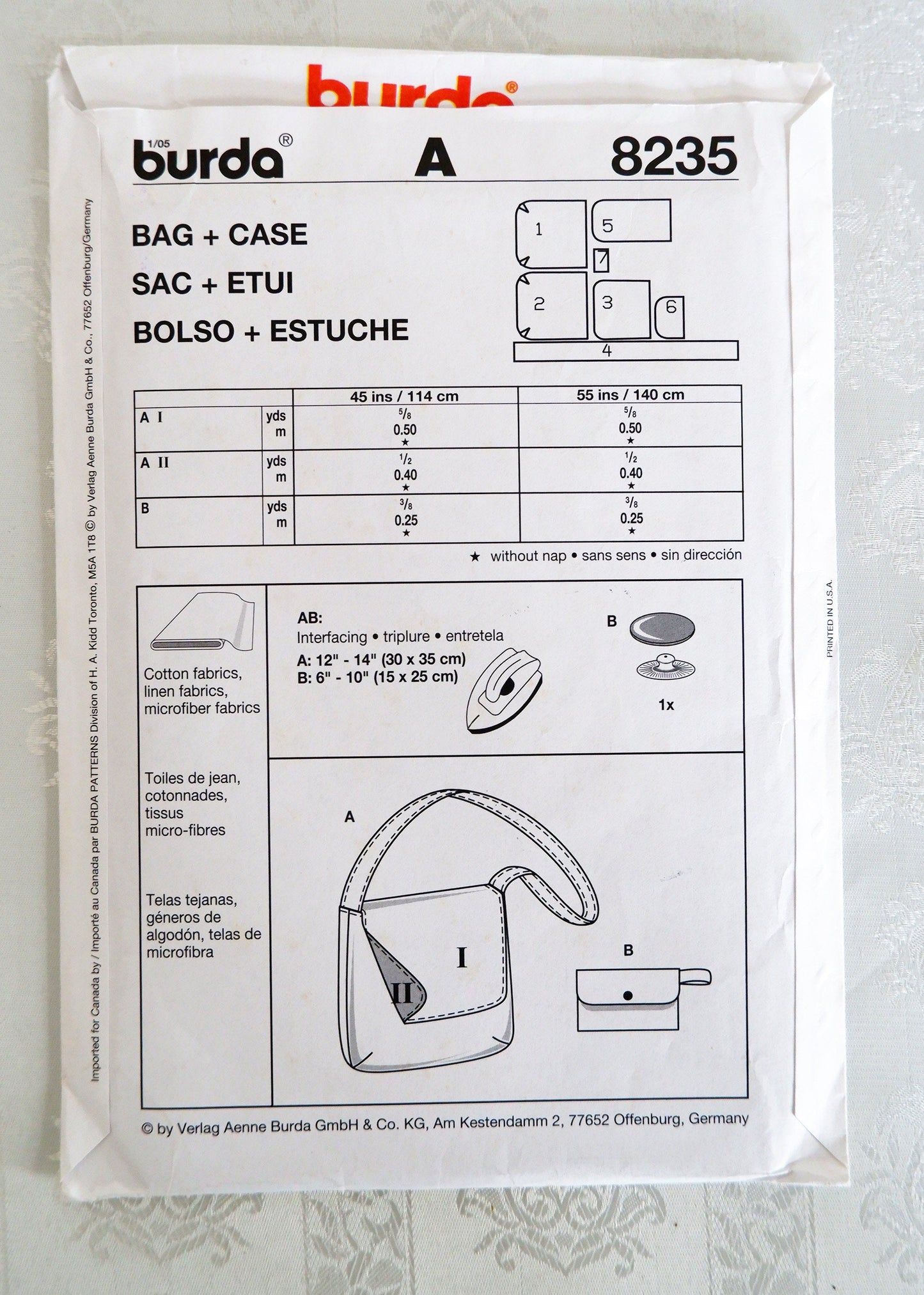 Burda 8235, bag and purse pattern