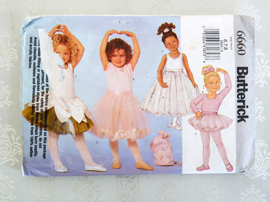 Butterick 6660, girls leotard skirt bag and scrunchie pattern, sizes 6 - 8