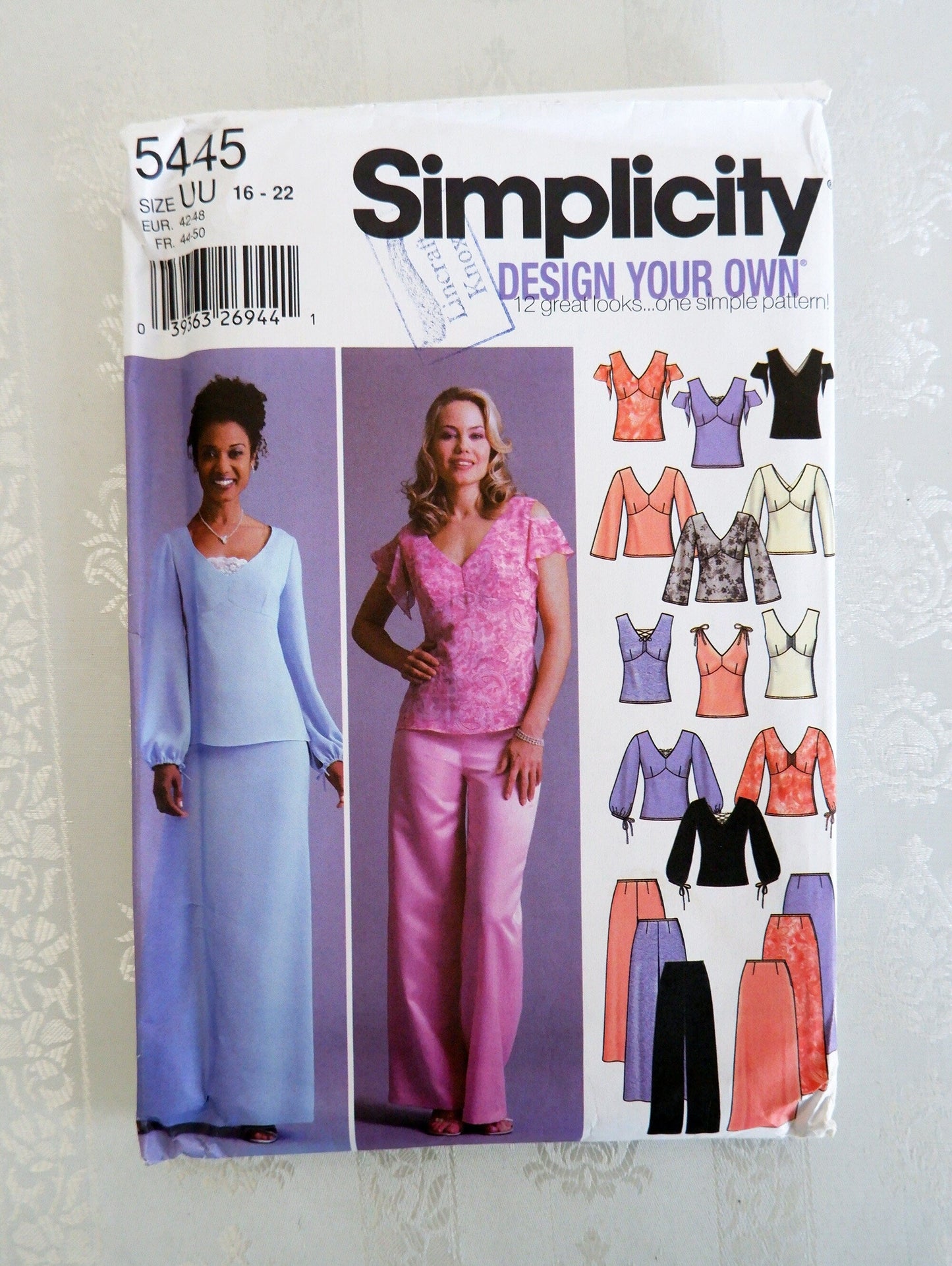 Simplicity 5445, misses top skirt and pants pattern, sizes 16 - 22