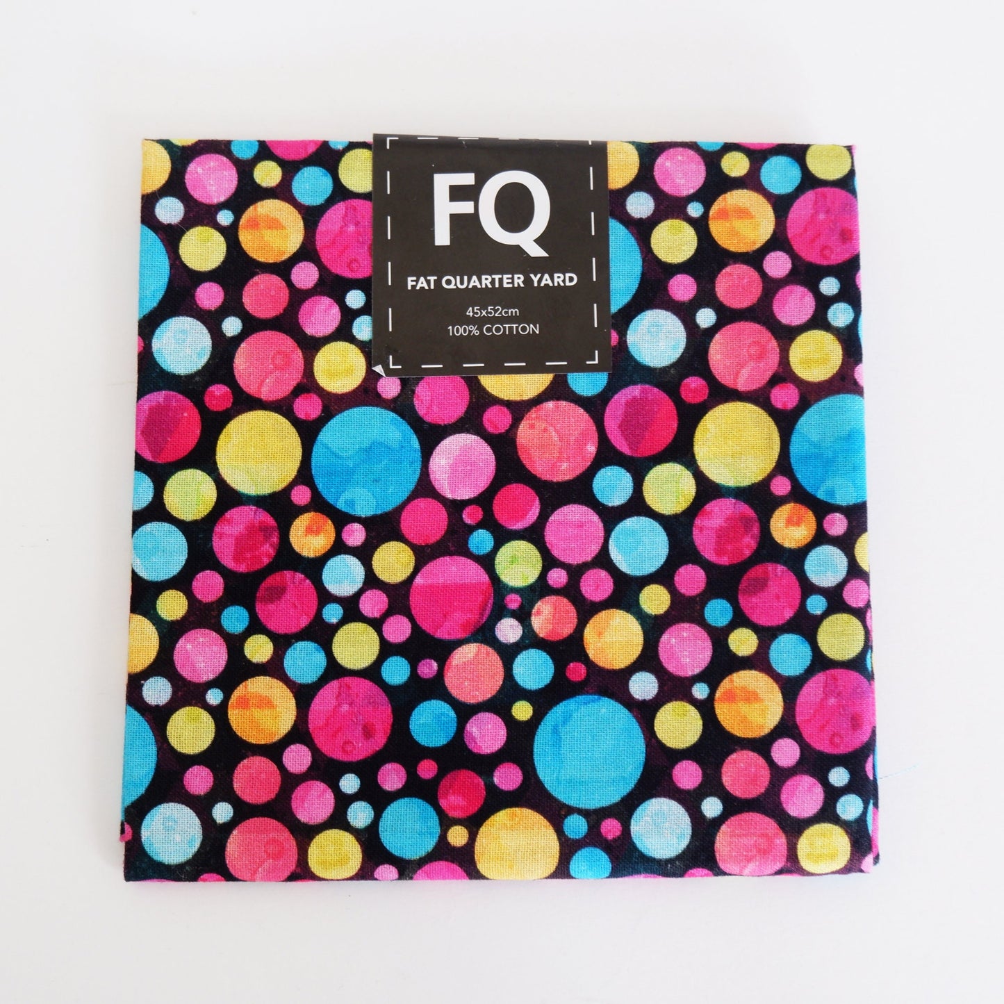 Fat Quarter Yard - Rainbow polka dots - 100% Cotton Fabric