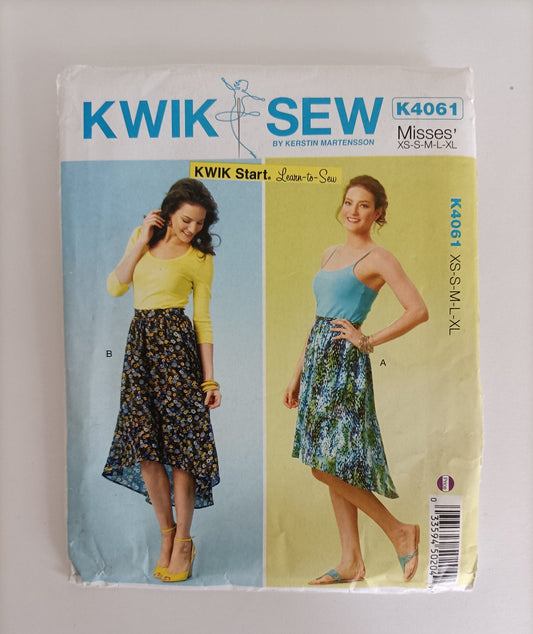 Kwik Sew K4061 Misses Skirt pattern sizes XS to XL