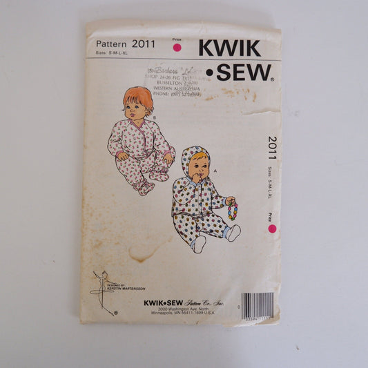 Kwik Sew 2011 Baby pants shirt bonnet and booties pattern Sizes S - XL