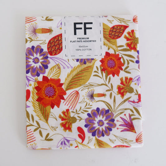 Fat Flat - Floral Print - 100% Cotton Fabric