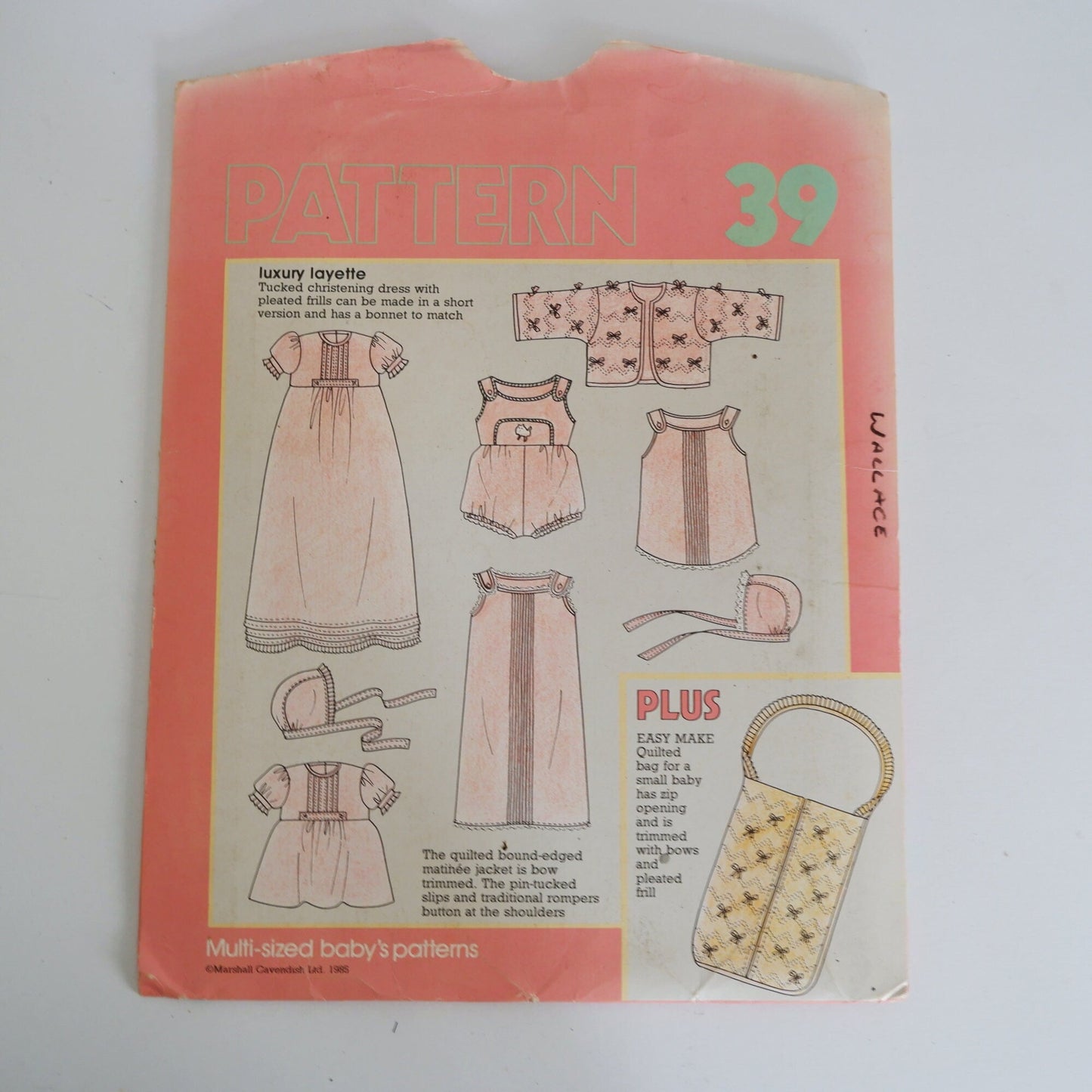Make It Easy Special Collection 39, Baby Christening dress Matinee jacket Bonnet Romper and Bag pattern