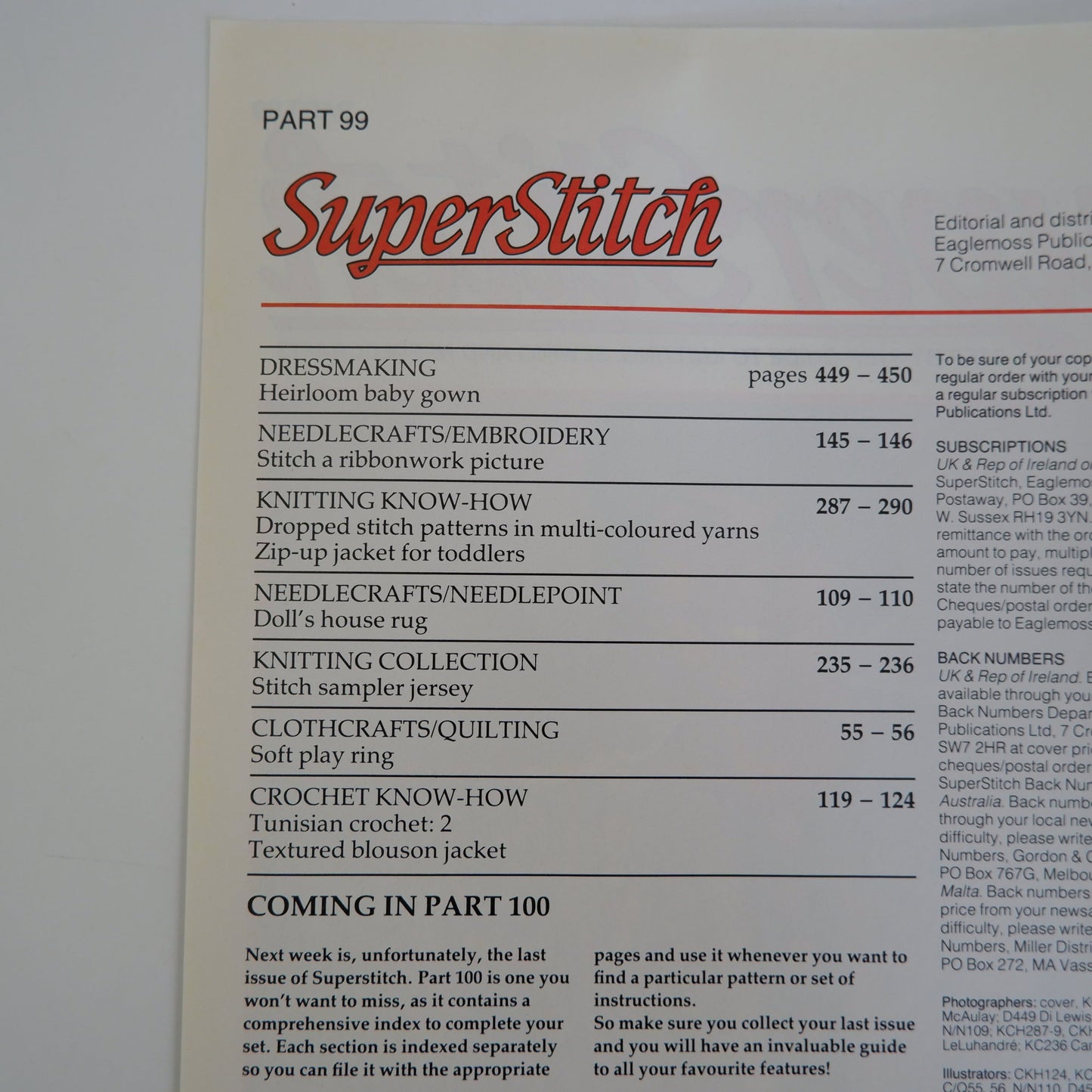 SuperStitch Magazine 99 Dressmaking Quilting Knitting and Toymaking